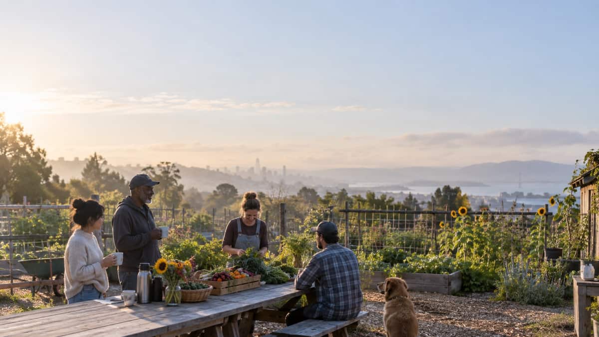 Community garden at morning